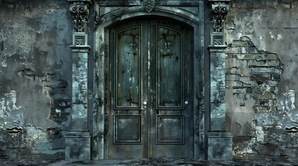 Fototapeta na wymiar Doors wallpaper, the passageways may sometimes bring surprises when opened