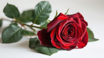 Stunning Red Rose in Isolation on White Background - Perfect for Romantic Occasions