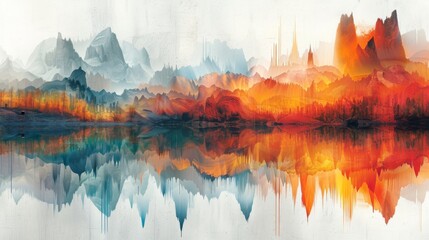 A collage of various natural landscapes with each image featuring a different type of sound wave incorporated into it highlighting the concept of sound being present in all