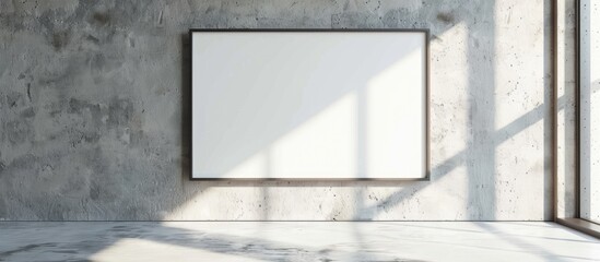 Poster frame mockup showcasing a blank, white isolated surface for displaying ad designs.