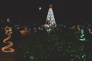 Medellin, Antioquia, Colombia. January 11, 2023. Christmas illumination in the city of...