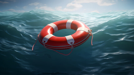 Naklejka premium Lifebuoy, symbolizing safety and hope