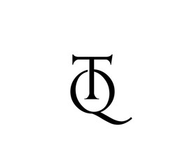 Initial Letter Logo. Logotype design. Simple Luxury Black Flat Vector TQ