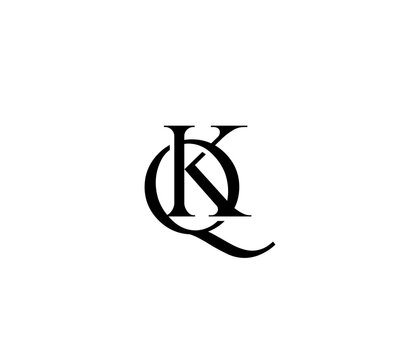 Initial Letter Logo. Logotype design. Simple Luxury Black Flat Vector KQ