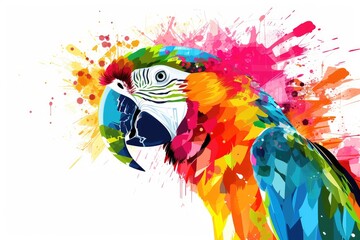 Abstract Rainbow Parrot Design
