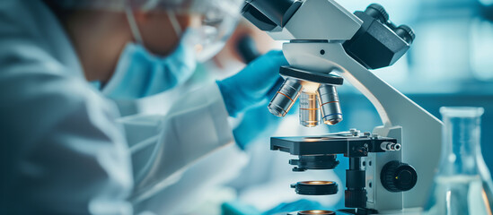 microscope in laboratory