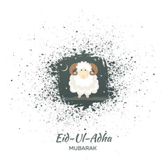 Greeting card for Muslim Community Festival of Sacrifice Eid-Ul-Adha. Vector illustration