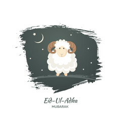 Greeting card for Muslim Community Festival of Sacrifice Eid-Ul-Adha. Vector illustration