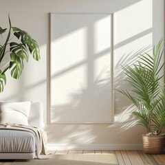 A Comfortable Living Room With a Couch and a Plant