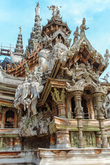 Fototapeta na wymiar Close up on the Sanctuary of Truth, Pattaya, Thailand