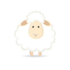 Fototapeta premium Cute cartoon sheep. Vector illustration