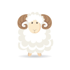Fototapeta premium Cute cartoon sheep. Vector illustration