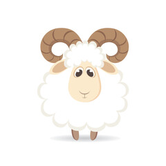 Cute cartoon sheep. Vector illustration