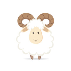 Cute cartoon sheep. Vector illustration