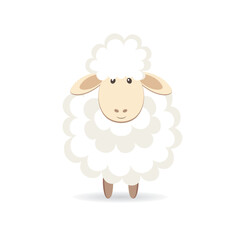 Cute cartoon sheep. Vector illustration