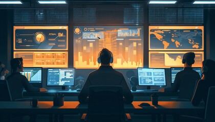 Real-Time Endpoint Threat Detection, real-time threat detection capabilities with an image showing security professionals monitoring endpoint activity, AI