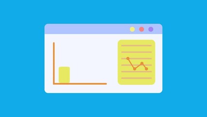 Website seo analysis, business graph digital marketing audit consulting concept. 2d animation 4k video clip