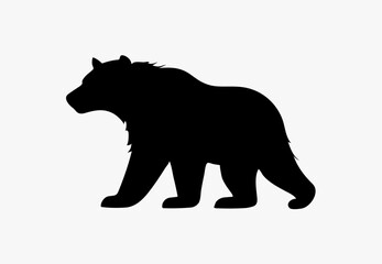 Bear black vector grizzly logo icon. Bear flat silhouette mountain animal illustration shape symbol design.