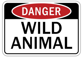 Wildlife warning sign wild animal
