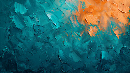 Orange and Teal Abstract Paint Background