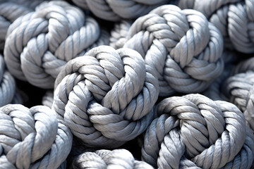 twisted rope made of durable material close-up. nautical rope. industrial insurance cable