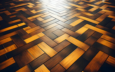 wooden parquet on the floor of the house. abstract background geometric texture