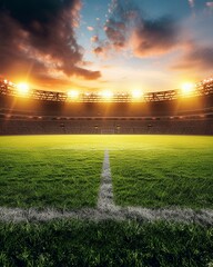 Soccer Field With Bright Sun