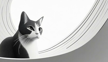 black and white cat