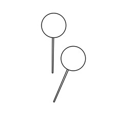 Two lollipops are drawn in black and white. The lollipops are placed next to each other and are not connected