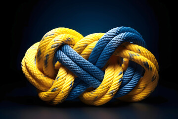 colored twisted rope made of durable material close-up. nautical rope. industrial insurance cable