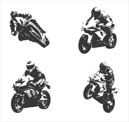 superbike racing motorcycle with a white background