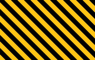 Tuinposter Warning yellow black diagonal stripes line. Safety stripe warning caution hazard danger road vector sign symbol. © kolonko
