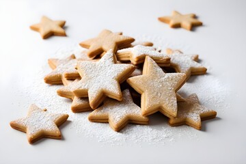 Fototapeta na wymiar Cookies in the form of a star on a white background
