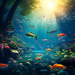 Fototapeta premium fish in aquarium