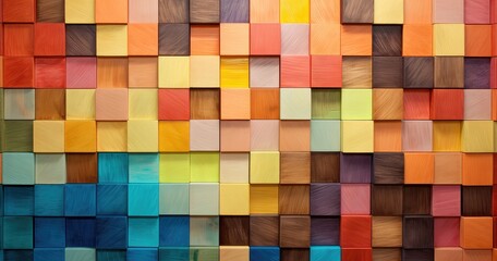 rainbow wooden blocks textured mosaic background