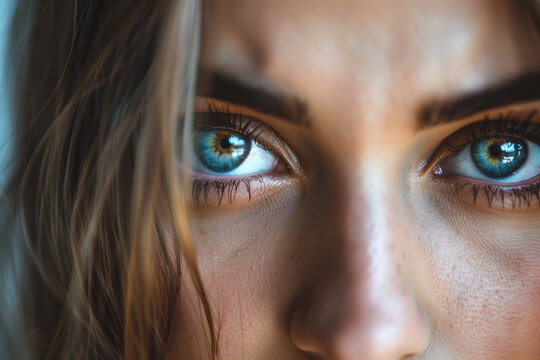 close up portrait of eyes of a woman