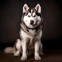 Fototapeta premium Just adopted a beautiful husky, can't wait to take her for walks in the park!