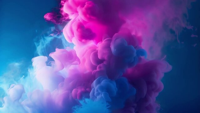Bold streaks of hot pink and electric blue paint the sky in this stunning representation of fluorescent smoke art.