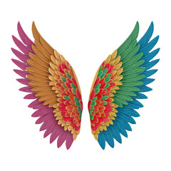 Obraz premium Colorful Wing png isolated on transparent background