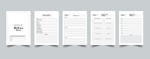 Daily Planner Workbook Layout Template Design