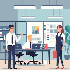 Business presentation in the office cartoon vector