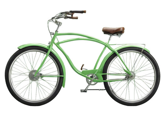 bicycle green theme bike retro white elements city isolated 3d background illustration render rental cycle vintage rent racing