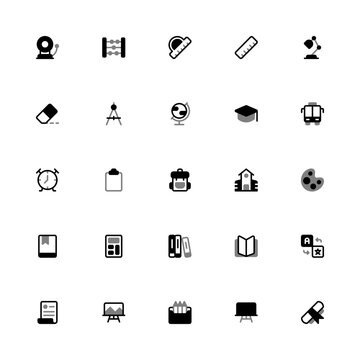 School Icon with Duotone Style. Education Icon Collection with Editable Stroke and Pixel Perfection