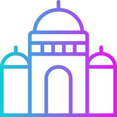 Mosque Gradient Icon Design Vector Ramadan