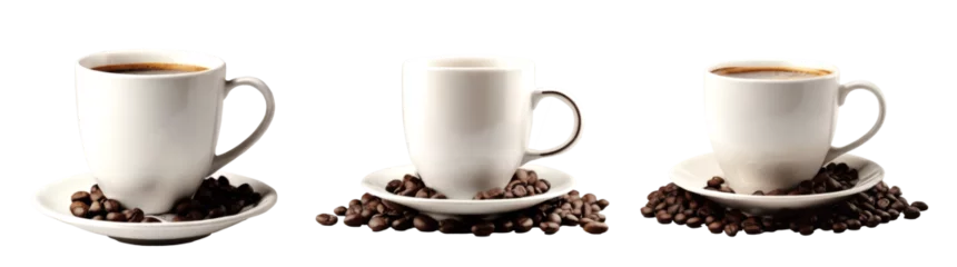Keuken spatwand met foto set of coffee cups isolated on transparent background © drimerz