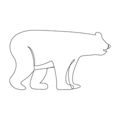 Bear   continuous one line drawing of outline vector illustration

