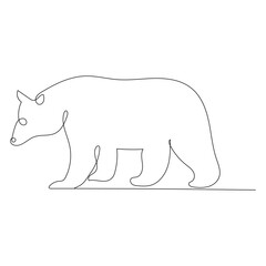Bear   continuous one line drawing of outline vector illustration

