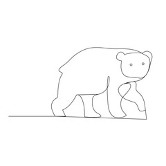 Bear   continuous one line drawing of outline vector illustration

