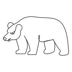 Bear   continuous one line drawing of outline vector illustration


