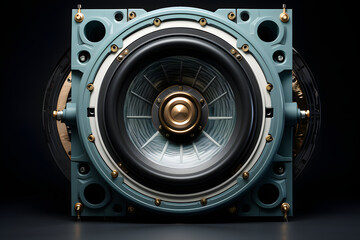 low-frequency audio speaker for listening to music. subwoofer. wideband sound system.
